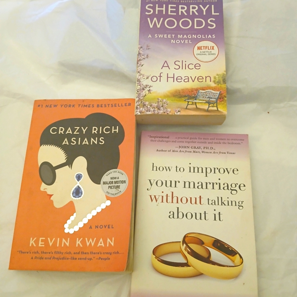 Three Books. Good condition.  All three together. Yay!!! Read..non,stop reading.